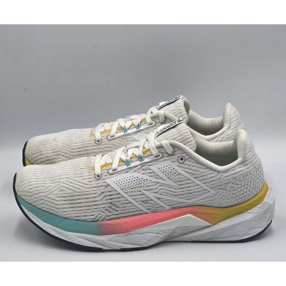 New Balance FuelCell Propel v5 Womens 9.5 White Cyber Jade Running Shoes WFCPRLC - Picture 5 of 12